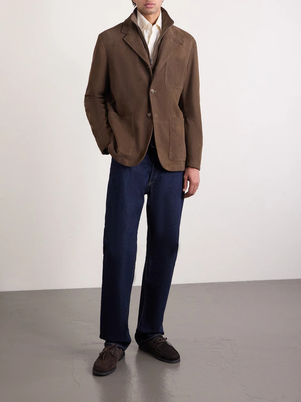  Canali - Bruma Layered Suede Jacket - Men - Brown - It 48 