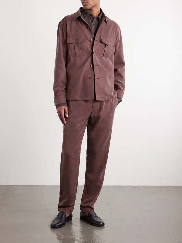  Canali - Lyocell Overshirt - Men - Burgundy - It 46 
