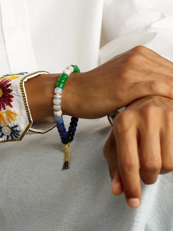  Carolina Bucci - Montauk Forte 18-karat White And Blackened Gold Multi-stone Beaded Bracelet - Men - Multi 