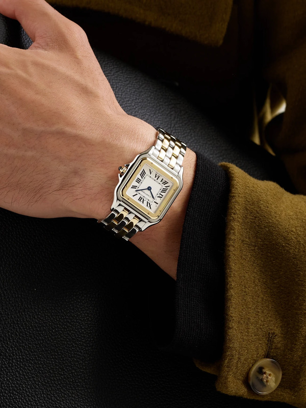  Cartier - Panthère De Cartier Large 42mm 18-karat Gold And Steel Watch, Ref. No. W2pn0016 - Men - White 