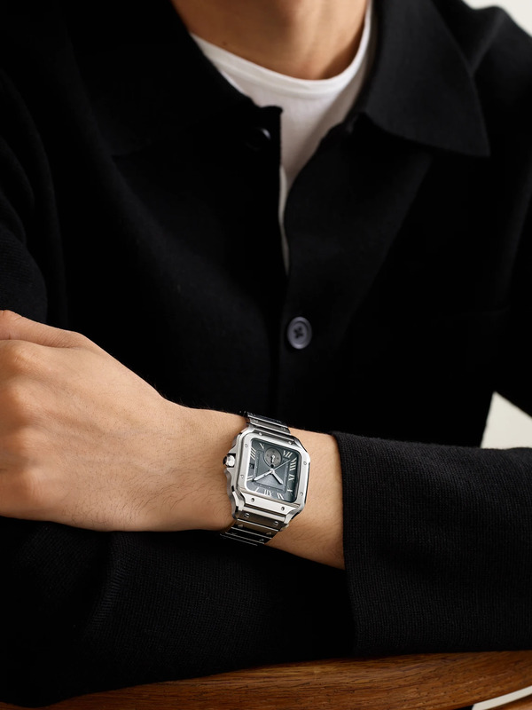  Cartier - Santos De Cartier Automatic Gmt 40.2mm Interchangeable Stainless Steel And Alligator Watch, Ref. No. Wssa0076 - Men - Black 