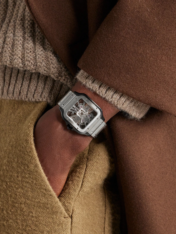  Cartier - Santos De Cartier Hand-wound Skeleton 39.8mm Interchangeable Steel And Alligator Watch, Ref. No. Whsa0027 - Men - Gray 