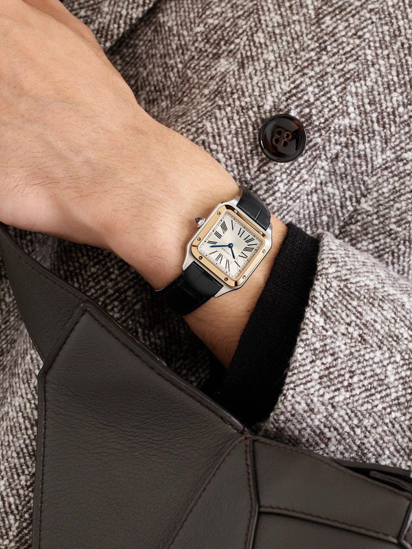  Cartier - Santos-dumont Small 38mm 18-karat Rose Gold, Stainless Steel And Alligator Watch, Ref. No. W2sa0038 - Men - Gray 