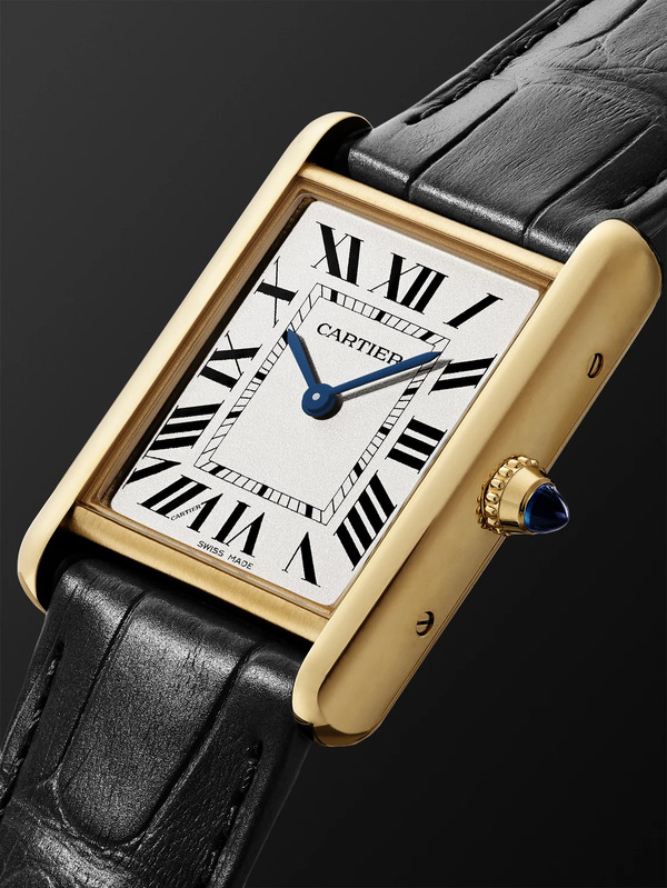  Cartier - Tank Louis Cartier 34mm 18-karat Gold And Alligator Watch, Ref. No. Crwgta0343 - Men - White 