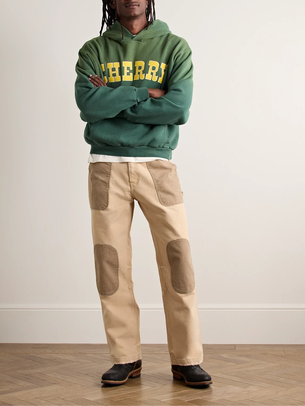  Cherry Los Angeles - Safari Straight-leg Distressed Two-tone Cotton-canvas Trousers - Men - Neutrals - Uk/us 32 
