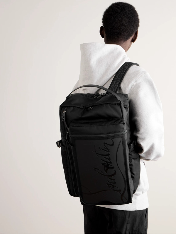  Christian Louboutin - Loubideal Leather-trimmed Shell And Logo-debossed Rubber Backpack - Men - Black 