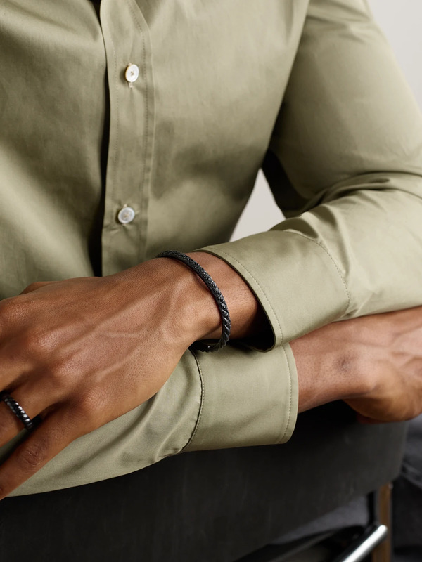  David Yurman - Sculpted Cable Titanium Diamond Cuff - Men - Black 
