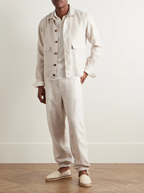  De Petrillo - Linen-twill Overshirt - Men - Neutrals - It 56 