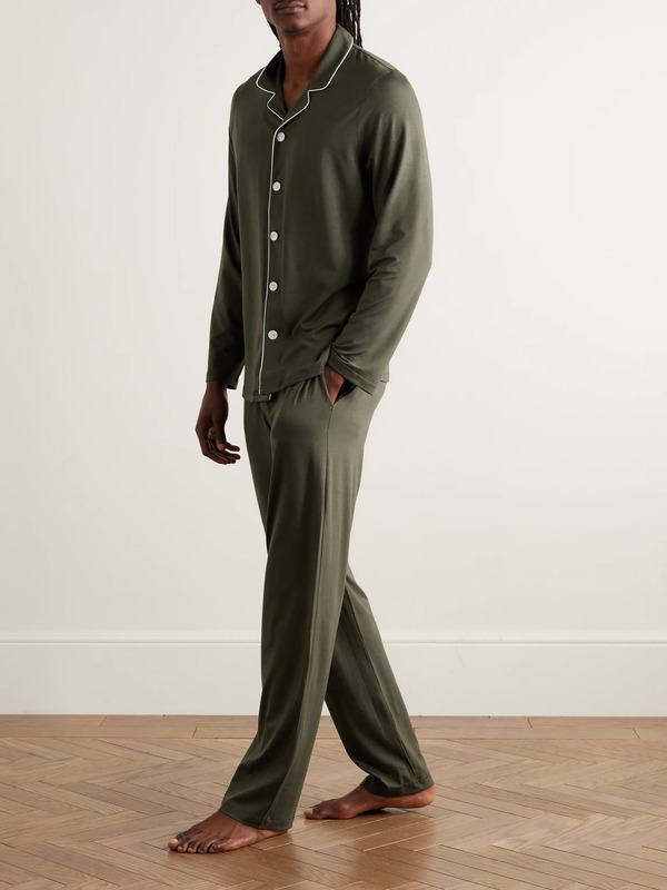  Derek Rose - Basel Stretch-micro Modal Jersey Pyjama Set - Men - Green - M 