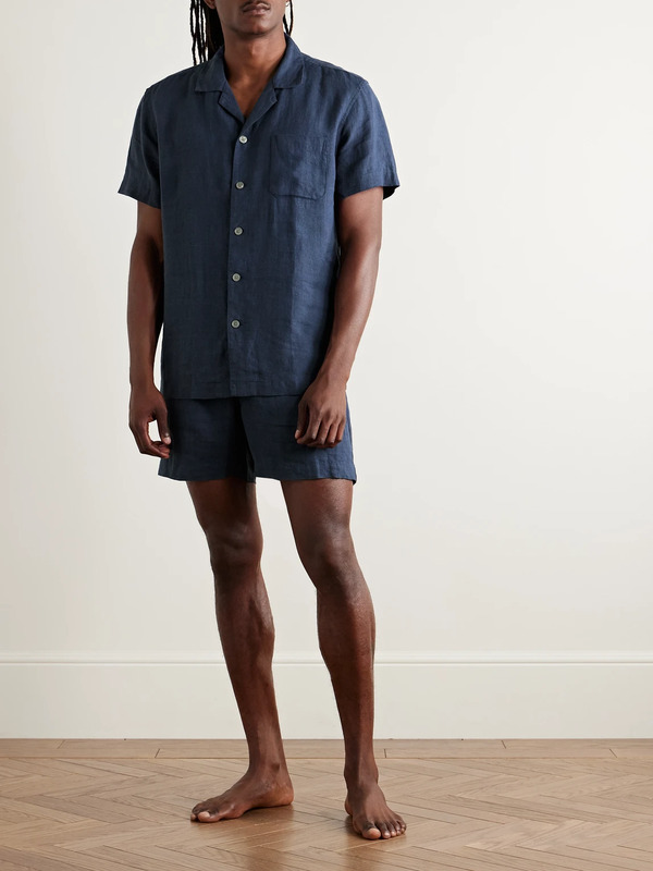  Derek Rose - Sicily 1 Linen Pyjama Set - Men - Blue - S 