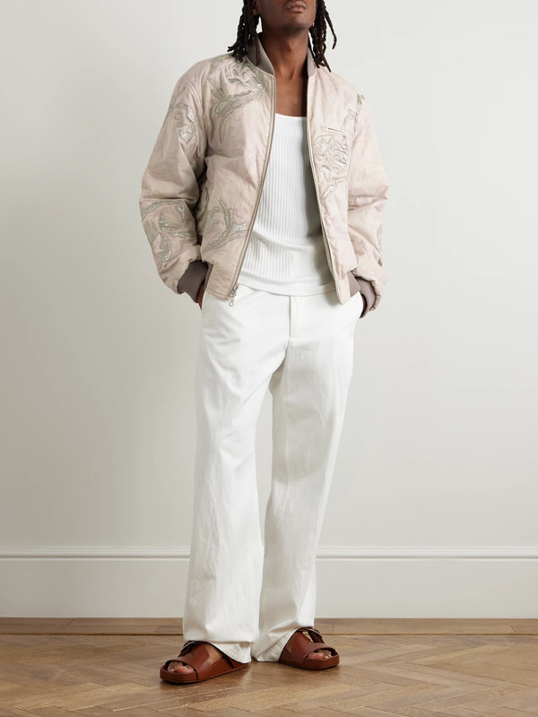  Dries Van Noten - Reversible Embroidered Floral-print Cotton And Lamé Bomber Jacket - Men - Pink - S 