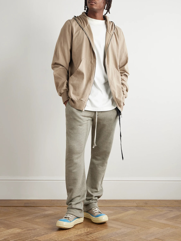  Drkshdw By Rick Owens - Berlin Straight-leg Shell-trimmed Cotton-blend Jersey Sweatpants - Men - Gray - Xl 