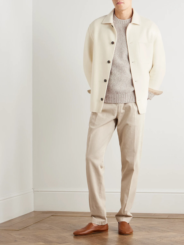  Eleventy - Straight-leg Pleated Stretch Cotton And Lyocell-blend Trousers - Men - Neutrals - Uk/us 29 