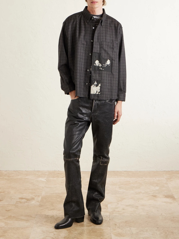  Enfants Riches Déprimés - Assemblage Button-down Collar Frayed Checked Virgin Wool-flannel Shirt - Men - Gray - Xl 