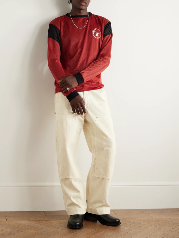  Enfants Riches Déprimés - Straight-leg Distressed Panelled Herringbone Denim Trousers - Men - Neutrals - Uk/us 29 