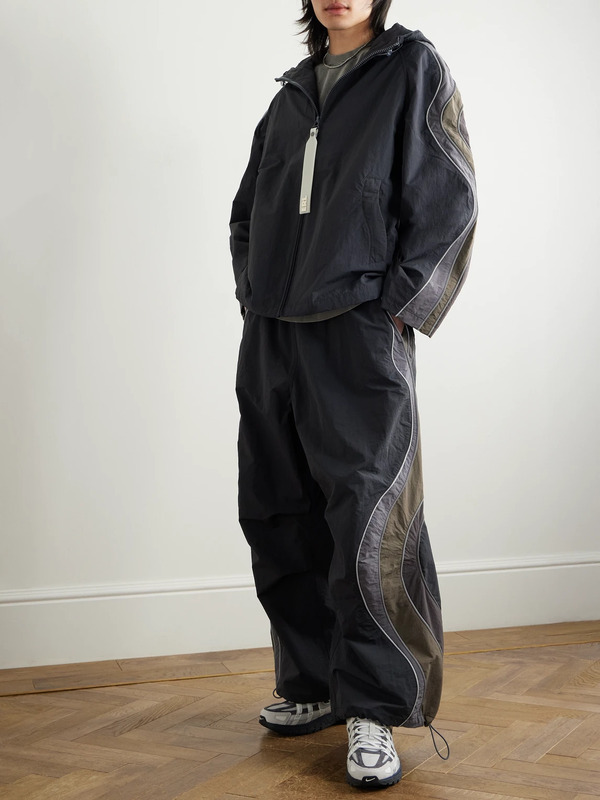  Erl - Ufo Striped Shell Hooded Jacket - Men - Black - S 