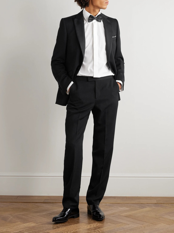  Favourbrook - Hampton Straight-leg Grosgrain-trimmed Wool-twill Tuxedo Trousers - Men - Black - Uk/us 34 