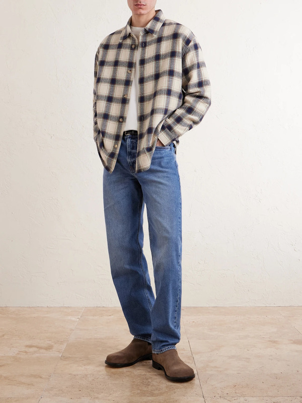  Frame - Checked Cotton-blend Flannel Overshirt - Men - Neutrals - M 