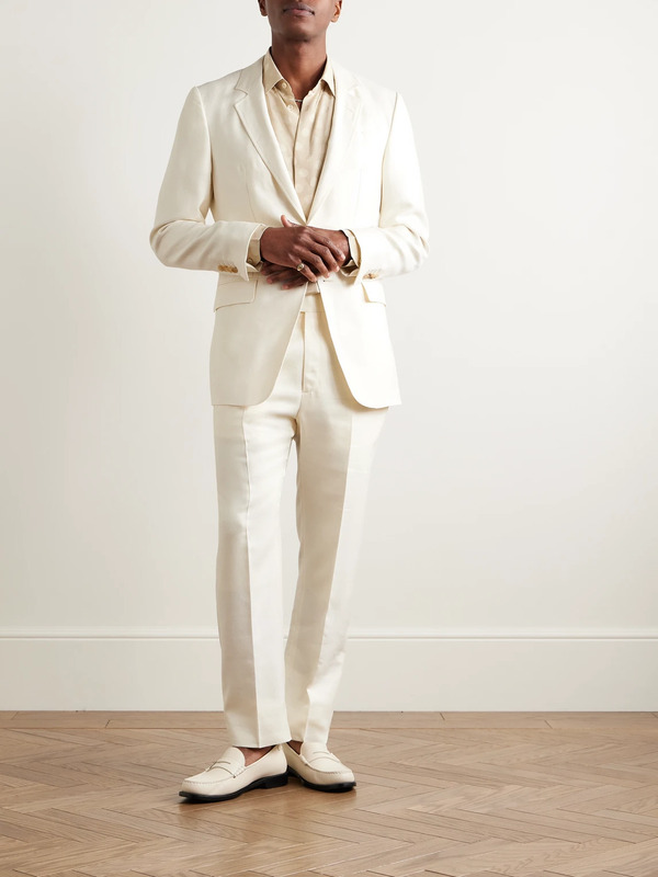  Gabriela Hearst - Irving Slim-fit Unstructured Wool, Silk And Linen-blend Twill Suit Jacket - Men - Neutrals - It 48 