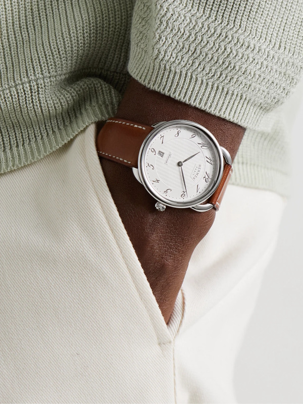  Hermès Timepieces - Arceau Automatic 40mm Stainless Steel And Leather Watch, Ref. No. 055473ww00 - Men - White 