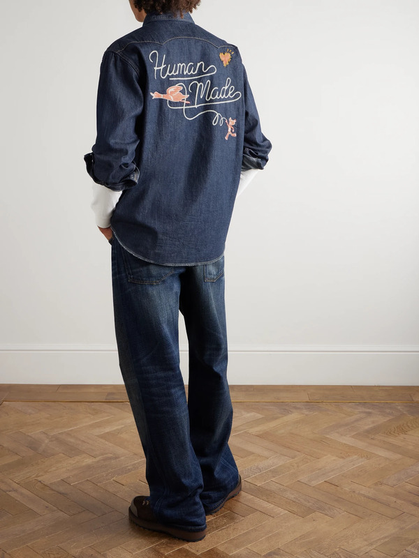  Human Made - Embroidered Denim Shirt - Men - Blue - M 