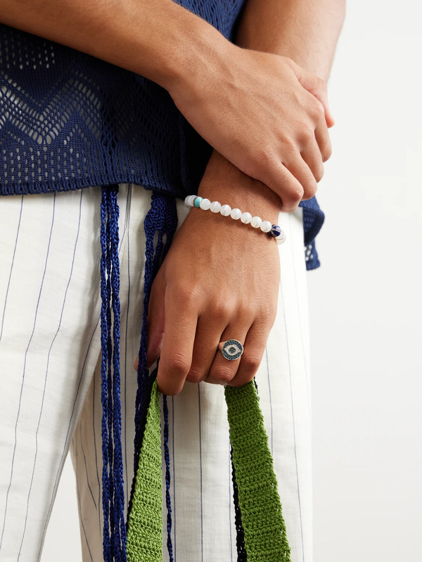  Ileana Makri - Little Dawn Chevalier 18-karat White Gold, Sapphire And Diamond Ring - Men - Silver - 55 