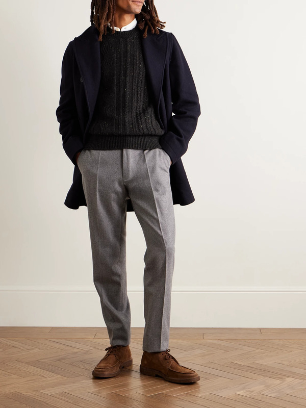  Inis Meáin - Ridges Slim-fit Cable-knit Merino Wool And Cashmere-blend Aran Sweater - Men - Black - M 