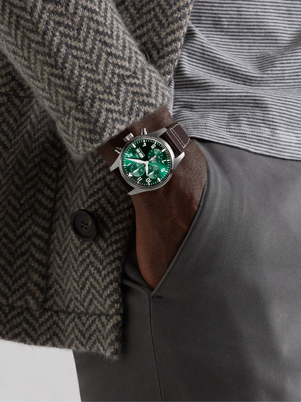  Iwc Schaffhausen - Pilot's Automatic Chronograph 41mm Stainless Steel And Leather Watch, Ref. No. Iw388103 - Men - Green 