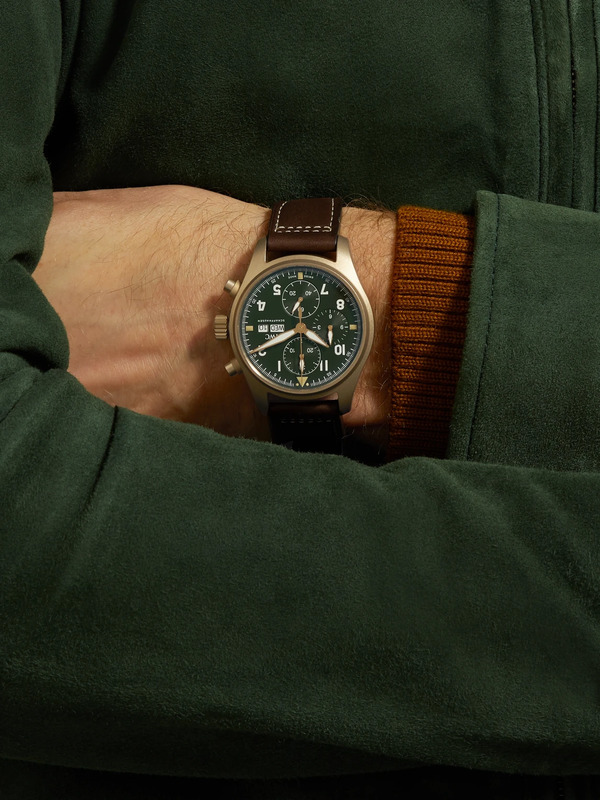  Iwc Schaffhausen - Pilot's Spitfire Automatic Chronograph 41mm Bronze And Leather Watch, Ref. No. Iw387902 - Men - Green 