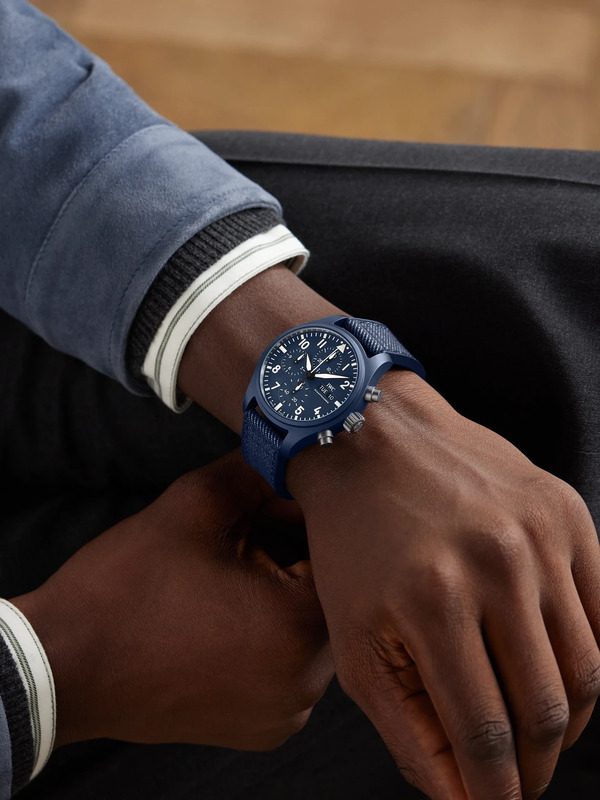  Iwc Schaffhausen - Pilot’s Top Gun Oceana Automatic Chronograph 41.9mm Ceramic, Webbing And Rubber Watch, Ref. No. Iwiw389404 - Men - Blue 