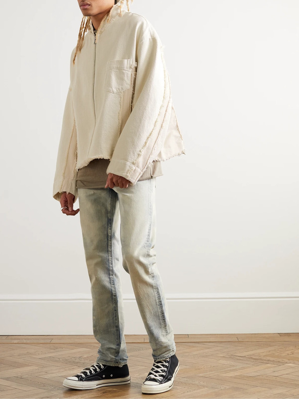  John Elliott - Frayed Cotton-twill Jacket - Men - Neutrals - L 