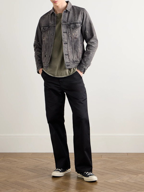  John Elliott - Thumper Type Iii Distressed Paint-splattered Selvedge Denim Trucker Jacket - Men - Gray - S 