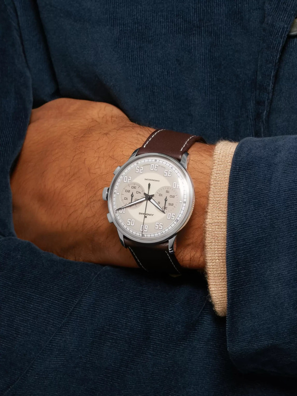  Junghans - Meister Driver Automatic Chronoscope 40mm Stainless Steel And Leather Watch, Ref. No. 027/3684.00 - Men - Neutrals 