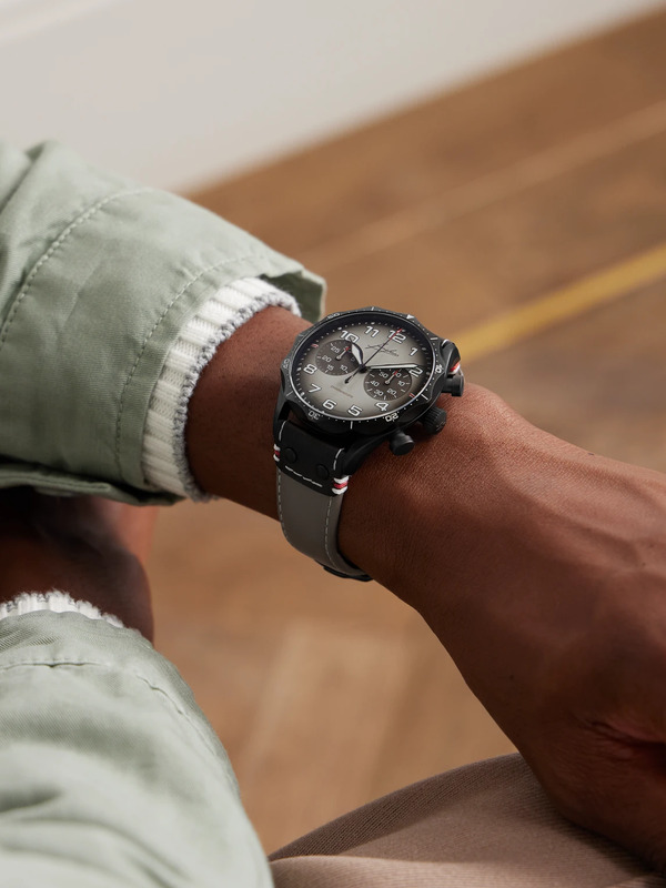  Junghans - Meister Pilot Chronoscope Desert Stainless Steel And Leather Watch, Ref. 27/3398.00 - Men - Neutrals 