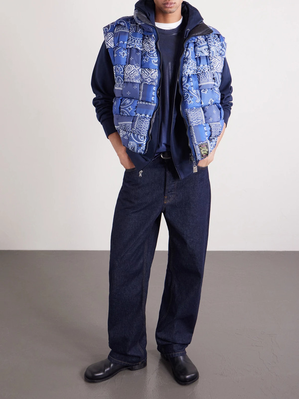  Kapital - Quilted Patchwork Bandana-print Shell Gilet - Men - Blue - 2 