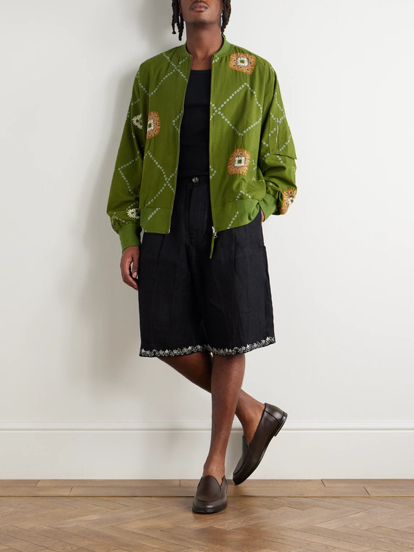  Kardo - Embroidered Printed Cotton Jacket - Men - Green - S 