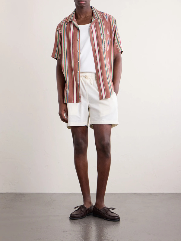  Kardo - Olbia Straight-leg Cotton Drawstring Shorts - Men - Neutrals - S 