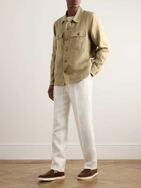  Kingsman - Linen Overshirt - Men - Neutrals - It 48 