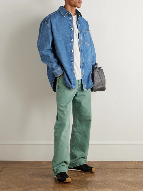  Loewe - Anagram Logo-embroidered Denim Overshirt - Men - Blue - It 46 