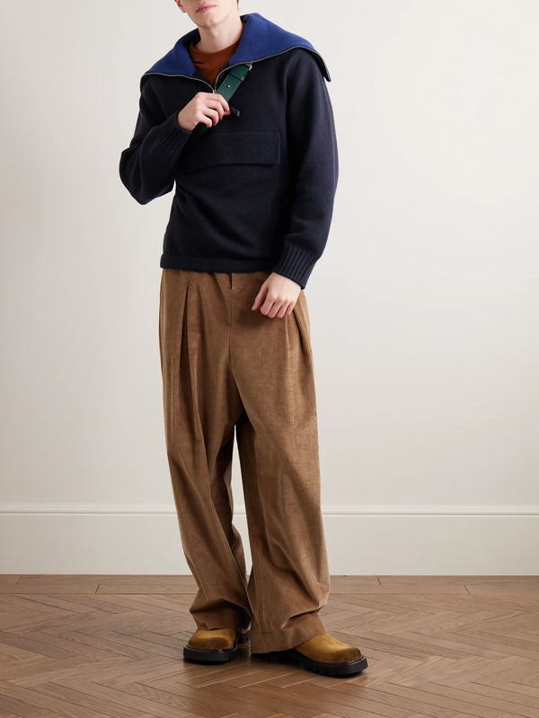  Loewe - Wool Half-zip Sweater - Men - Blue - Xs 
