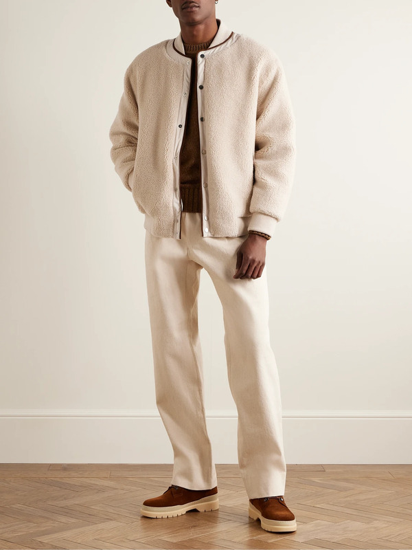  Loro Piana - Arosa Reversible Suede-trimmed Cashfur And Quilted Wind Shell Bomber Jacket - Men - Neutrals - Xl 