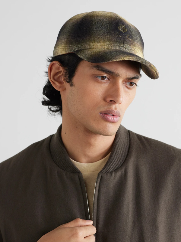  Loro Piana - Logo-embroidered Checked Wool And Cashmere-blend Flannel Baseball Cap - Men - Neutrals - S 