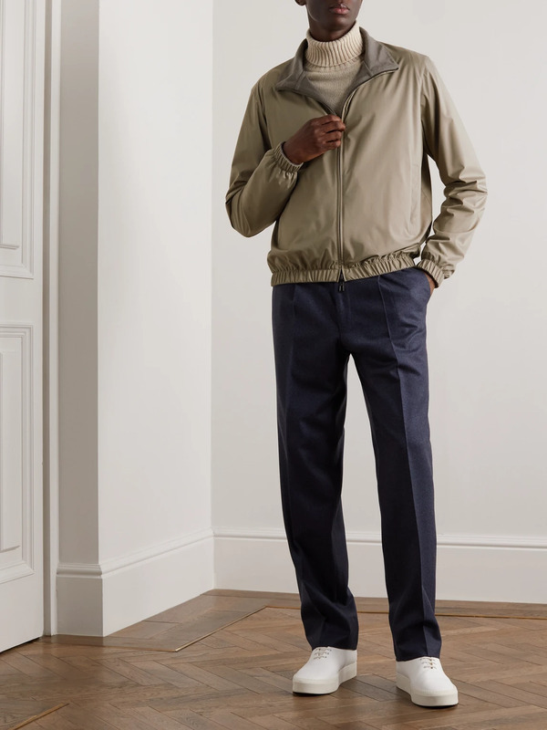 Loro Piana - Reversible Windmate® Storm System® Shell And Cashmere Bomber Jacket - Men - Neutrals - It 56 