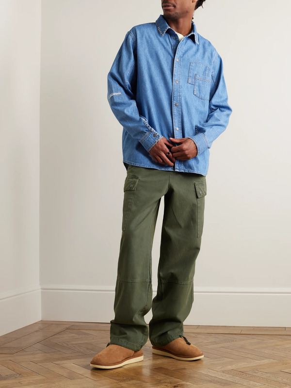  Manaaki - Rua Straight-leg Cotton And Lyocell-blend Twill Drawstring Cargo Trousers - Men - Green - M 