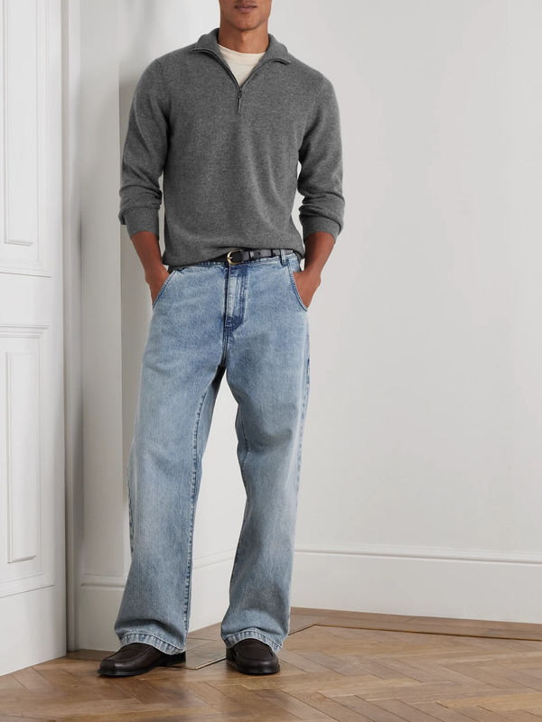  Massimo Alba - Lima Cashmere Half-zip Sweater - Men - Gray - L 