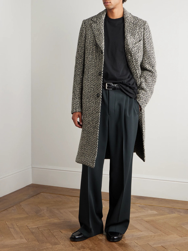  Massimo Alba - Mercury Herringbone Wool-blend Coat - Men - Neutrals - It 46 