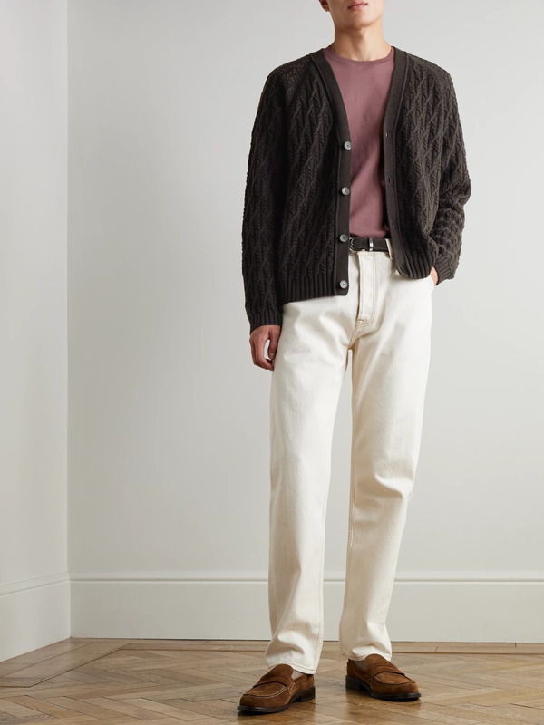  Mr P. - Cable-knit Wool Cardigan - Men - Brown - Xs 