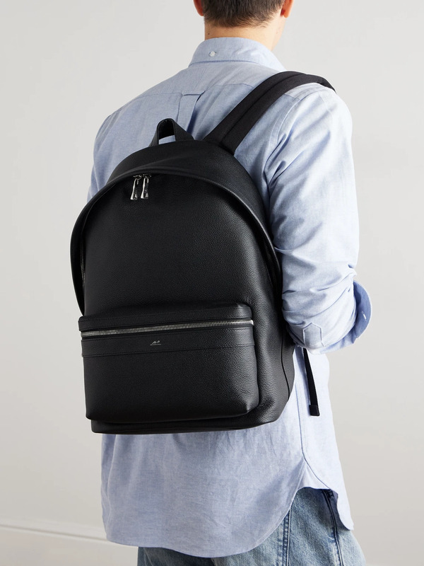  Mr P. - Full-grain Leather Backpack - Men - Black 