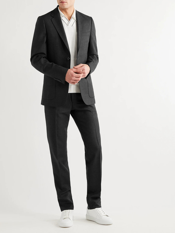  Mr P. - Grey Unstructured Worsted Wool Suit Jacket - Men - Gray - Uk/us 36 
