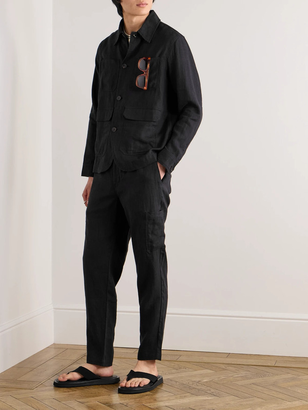  Mr P. - Linen Overshirt - Men - Black - S 